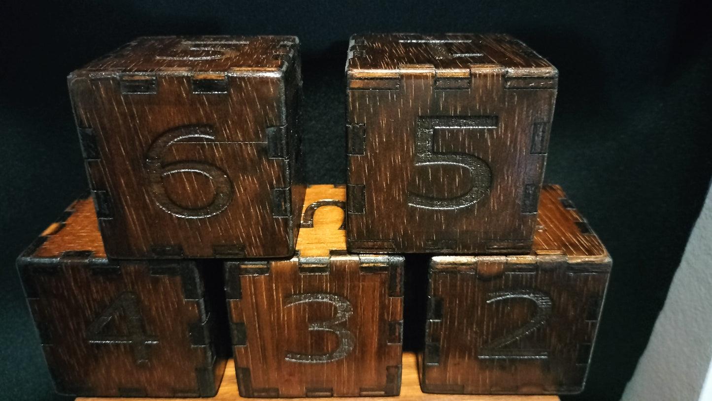Hand Made timber die: D6