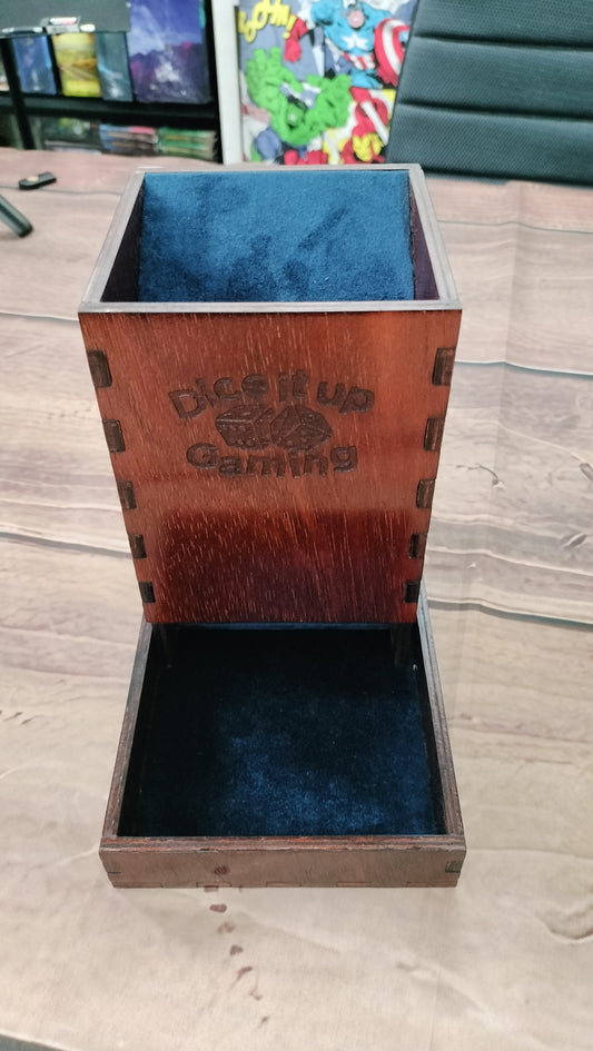 Wooden large Dice Tower; Jarrah stained and hand made by Dice it up Gaming