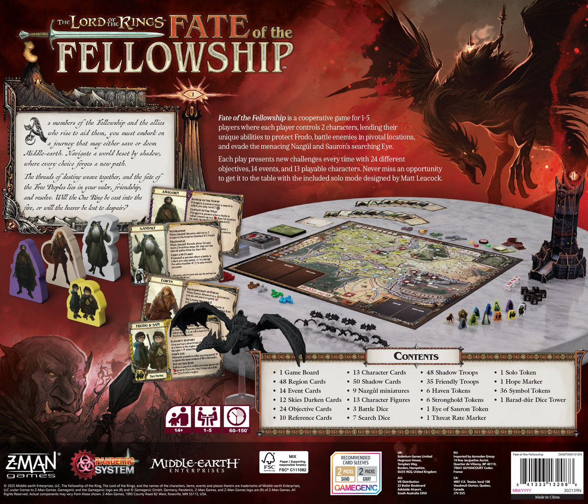 The Lord of the Rings Fate of the Fellowship - A Pandamic System Game